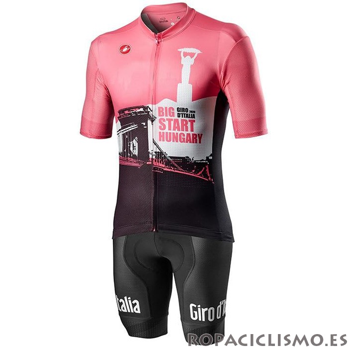 2020 Maillot Giro d'Italia Tirantes Mangas Cortas Blanco Negro Rosa